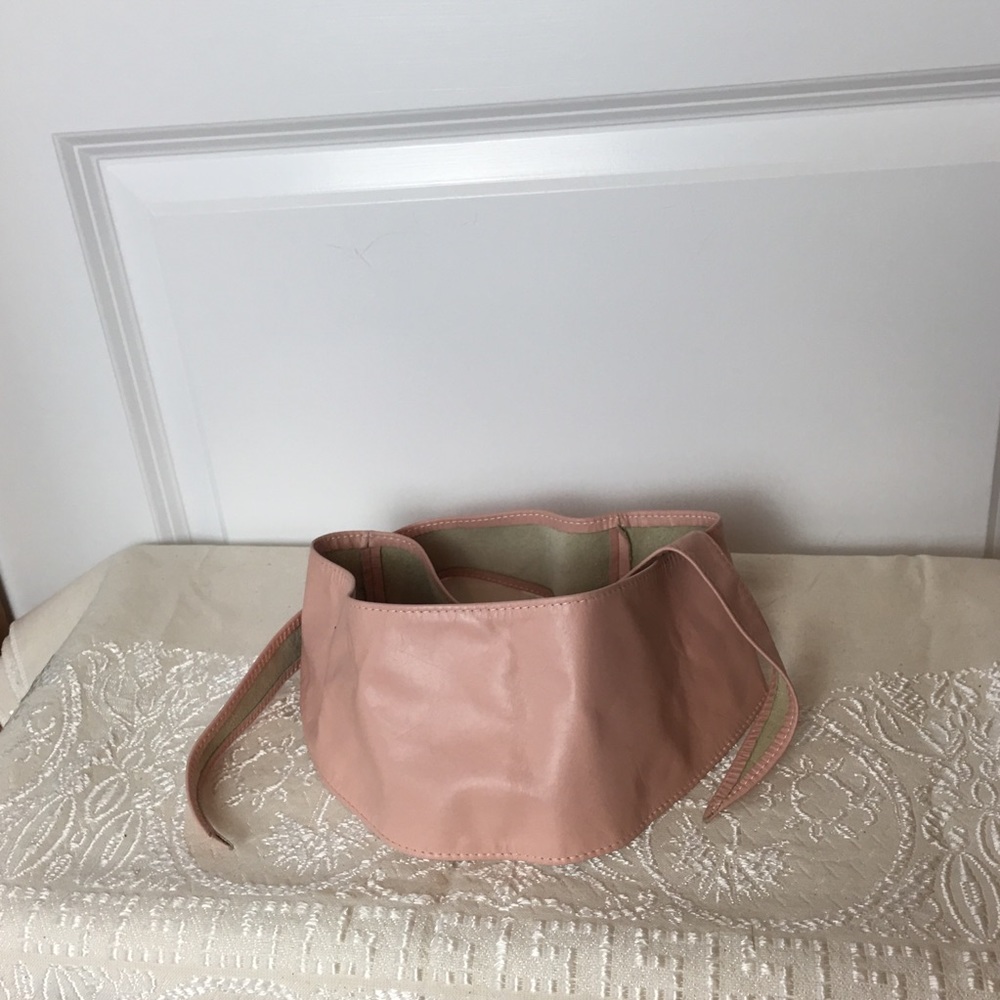 Obi sash pink leather vintage belt
